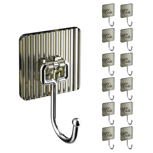 ZWQLZG 12 Stück Klebehaken Extra Stark, Durchsichtige Haken Selbstklebend Wasserdicht Deckenhaken Selbstklebend, Selbstklebende Haken Bohrfrei Klebehaken Transparent für Bad, Küche, Büro (Grau) von ZWQLZG