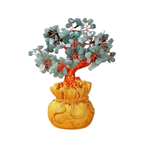 ZWQXZX Glücksbringer Baum 2 Stück Kristallbaum Feng Shui Bonsai for Glücksbaum for Reichtum Glück Heimdekoration Reichtum Glück(Grün) von ZWQXZX