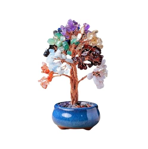 ZWQXZX Glücksbringer Baum Kristallbaum Feng Shui Edelsteinbaum Glücksbaum for Zuhause, Büro, Dekoration, Ornament Reichtum Glück(Multi-Colored) von ZWQXZX