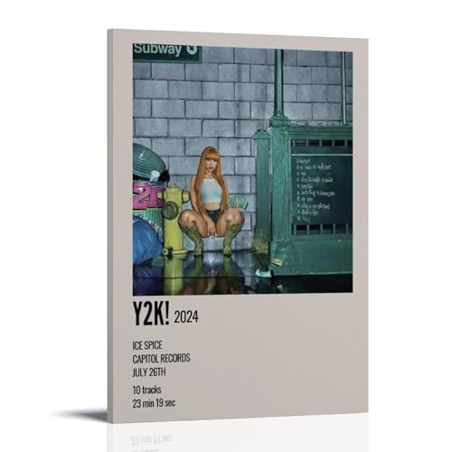 ZWSYHJ Ice Spice Y2KRetro Ästhetische Leinwand-Wandgemälde, verschiedene Stile der Druckherstellung, Schlafzimmer, Wanddekoration, Rahmenstil, 30 x 45 cm von ZWSYHJ