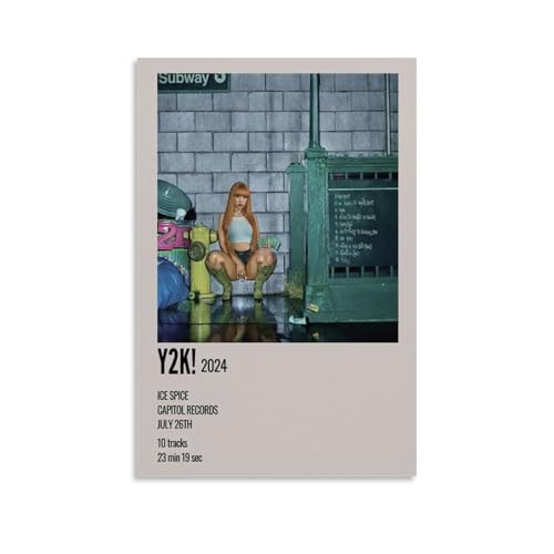 ZWSYHJ Ice Spice Y2KRetro Ästhetische Leinwand-Wandgemälde, verschiedene Stile der Druckherstellung, Schlafzimmer-Wanddekoration, ungerahmt, 60 x 90 cm von ZWSYHJ