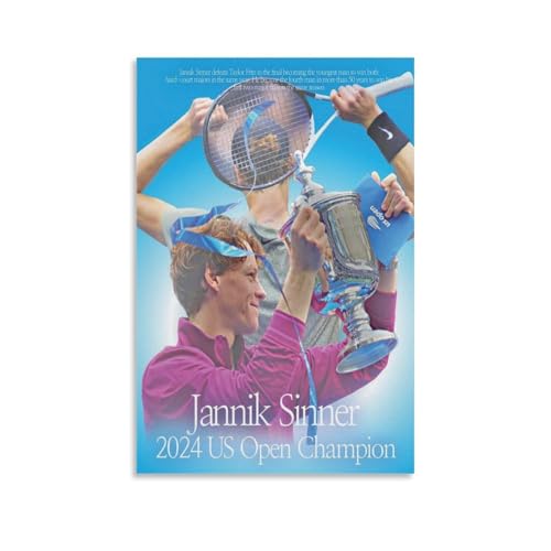 ZWSYHJ Jannik SinnerRetro ästhetische Leinwand-Wandbilder, verschiedene Stile der Druckherstellung, Schlafzimmer-Wanddekoration, ungerahmt, 30 x 45 cm von ZWSYHJ