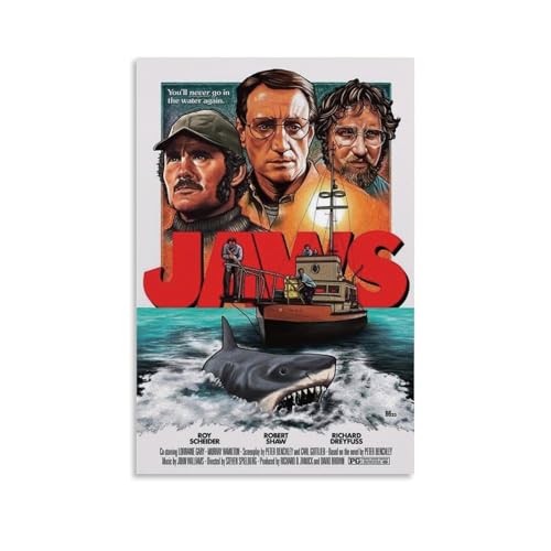 ZWSYHJ JawsRetro Ästhetisches Leinwand-Wandbild, verschiedene Stile der Druckherstellung, Schlafzimmer-Wanddekoration, ungerahmt, 50 x 75 cm von ZWSYHJ