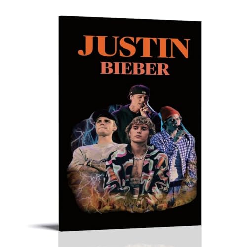 ZWSYHJ Justin Bieber JusticeRetro ästhetische Leinwand-Wandgemälde, verschiedene Stile der Druckherstellung, Schlafzimmer-Wanddekoration, Rahmenstil, 20 x 30 cm von ZWSYHJ