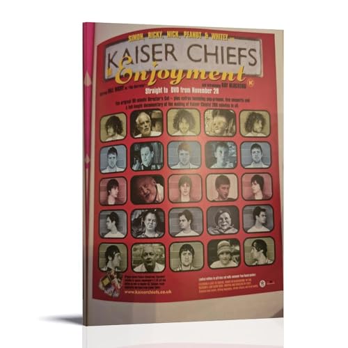 ZWSYHJ Kaiser Chiefs EmploymentRetro ästhetische Leinwand-Wandgemälde, verschiedene Stile der Druckherstellung, Schlafzimmer, Wanddekoration, Rahmenstil, 20 x 30 cm von ZWSYHJ