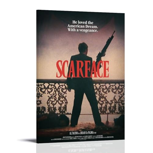ZWSYHJ ScarfaceRetro Ästhetische Leinwand-Wandgemälde, verschiedene Stile der Druckherstellung, Schlafzimmer-Wanddekoration, Rahmenstil, 30 x 45 cm von ZWSYHJ