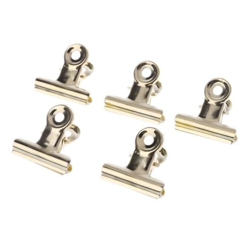 5 Stück Briefgreif-Clips aus Edelstahl, Papier-Aktenklammern, Lebensmittelbeutel, Binder-Clips, groß, silberfarben von ZWTPGKRD
