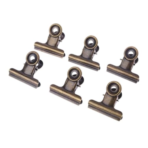 6 Stück Edelstahl Briefpapier Fotodatei Binder Clip Tasche Versiegelung Büroklammern und Binder-Clips Set Gold von ZWTPGKRD