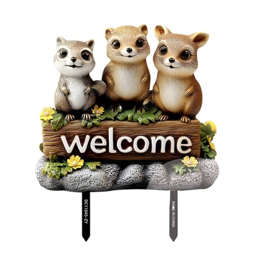 Charm Bird/Animal Garden Markers Welcome Sign Ground Stake Friendly PVC Yard Stakes for Festival Backyard Displays Animal Garden Stake von ZWTPGKRD