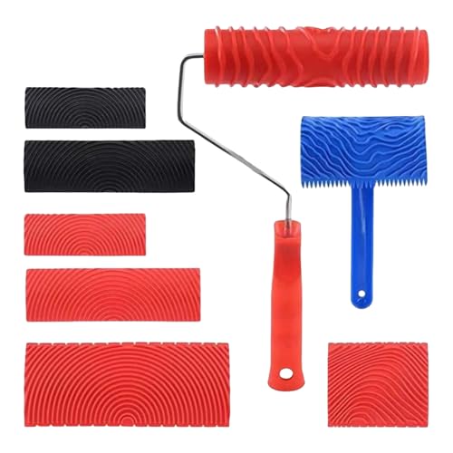 Komplettes Malerset mit Trockenbau Texturwalzen und Walzenrahmen für Wandoberflächen Oberflächen Täglicher Gebrauch Farbroller Rahmen Set Komplettes Malerset mit Trockenbau Texturwalzen und Walzenrahmen für Wandoberflächen Oberflächen Täglicher Gebrauch Farbroller Rahmen Set von ZWTPGKRD