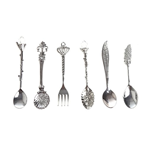 Multifunktionaler Kaffeelöffel, Dessert, Küche, Abendessen, Küchengeschirr, Edelstahl-Textur, Kaffeelöffel, 6 Stück von ZWTPGKRD