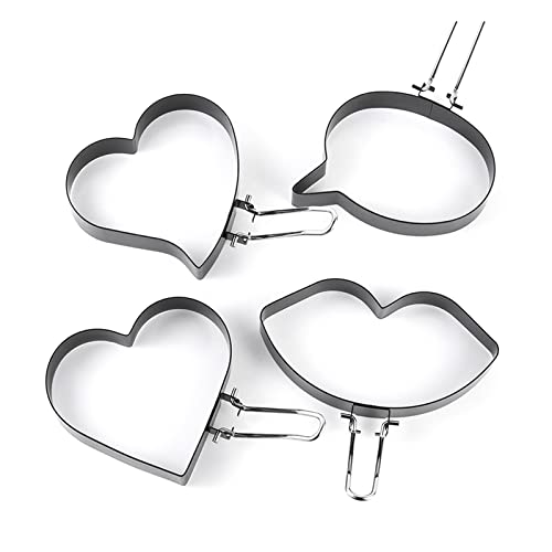 Set mit 4 Spiegeleiern, Pfannkuchen, Omelett-Ringen, Edelstahlform zum Kochen, Frühstück, Pfanne, Ofen, Küche, Eierformen von ZWTPGKRD