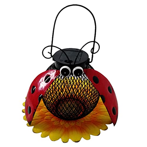 Solar Vogelfutterstation für draußen hängende Metallplattform Bienenform Wildvögel mit LED-Licht Garten Hof Dekoration Solar Vogel von ZWTPGKRD