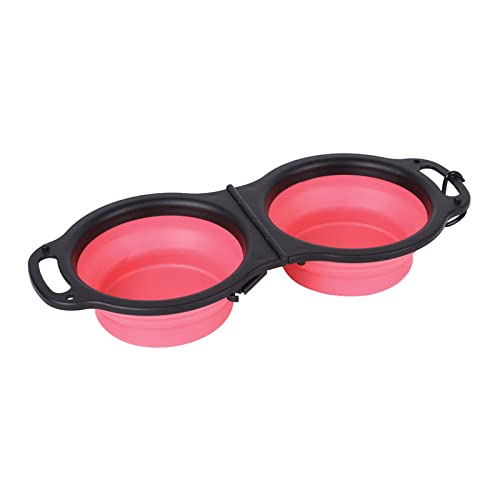 Tragbare faltbare Hundenäpfe für Hunde und Katzen, Reise-Wassernapf zum Spazierengehen, für Wassernapf, tragbare Futternapf, Doppelnapf Tragbare faltbare Hundenäpfe für Hunde und Katzen, Reise-Wassernapf zum Spazierengehen, für Wassernapf, tragbare Futternapf, Doppelnapf von ZWTPGKRD