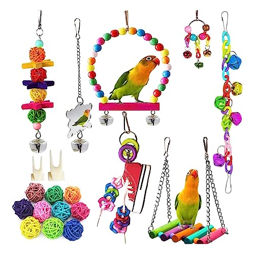 Vogelschaukel Papageien Käfig Spielzeug Schaukel Set Holzleiter Training Für Kleine Größe Vögel Papageien Spielständer Set Holzstange Kauspielzeug Vogelschaukel Papageien Käfig Spielzeug Schaukel Set Holzleiter Training Für Kleine Größe Vögel Papageien Spielständer Set Holzstange Kauspielzeug von ZWTPGKRD
