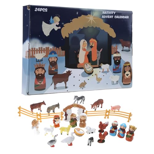 Weihnachtskrippe Adventskalender 24 Harz Miniaturen Heilige Familie Magi Schäferhund Engel Schaf Stall Tiere Zäune Ideal für Kinder und Jugendliche Kreative Advent Weihnachtskrippe Adventskalender 24 Harz Miniaturen Heilige Familie Magi Schäferhund Engel Schaf Stall Tiere Zäune Ideal für Kinder und Jugendliche Kreative Advent von ZWTPGKRD