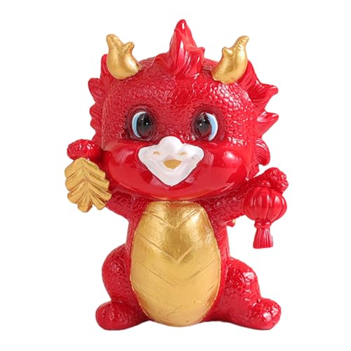 ZWTPGKRD 2024 Neujahr Drachen Figuren Statue Handwerk Harz Drachen Dekoration Spaß Schreibtisch Ornament Miniaturen Neujahr Dekoration Festlich Schreibtisch Ornament von ZWTPGKRD