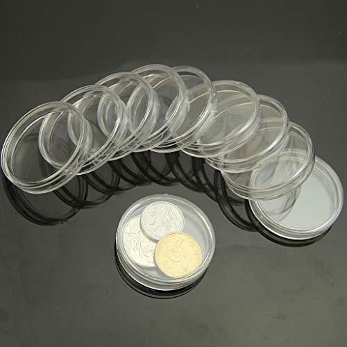 ZWTPGKRD Aufbewahrungsbox für Münzen, 35 mm, transparent, rund, 10 Stück, Behälter für Zuhause, Schlafzimmer, Schreibtisch, Bücherregal, Dekor, Kaffeehalter für Maschinen ZWTPGKRD Aufbewahrungsbox für Münzen, 35 mm, transparent, rund, 10 Stück, Behälter für Zuhause, Schlafzimmer, Schreibtisch, Bücherregal, Dekor, Kaffeehalter für Maschinen von ZWTPGKRD