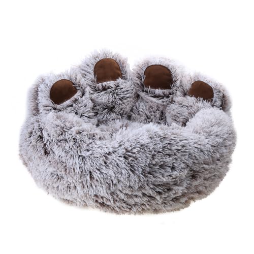 ZWTPGKRD BearPawShape Hundebett, rutschfest, Plüsch, kleines Kätzchen, weiches Sofakissen, Bettwäsche für Welpen, Haustierbedarf, Haustier-Sofa-Matte, waschbar, Plüsch-Welpenzubehör von ZWTPGKRD