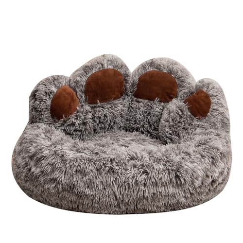 ZWTPGKRD BearPawShape Hundebett, rutschfest, Plüsch, kleines Kätzchen, weiches Sofakissen, Bettwäsche für Welpen, Haustierbedarf, Haustier-Sofa-Matte, waschbar, Plüsch-Welpenzubehör von ZWTPGKRD