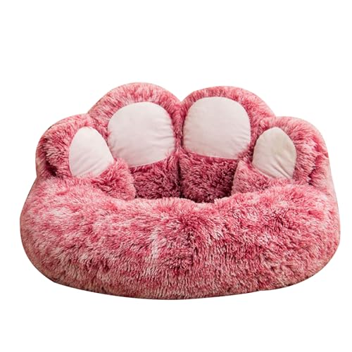ZWTPGKRD BearPawShape Hundebett, rutschfest, Plüsch, kleines Kätzchen, weiches Sofakissen, Bettwäsche für Welpen, Haustierbedarf, Haustier-Sofa-Matte, waschbar, Plüsch-Welpenzubehör von ZWTPGKRD