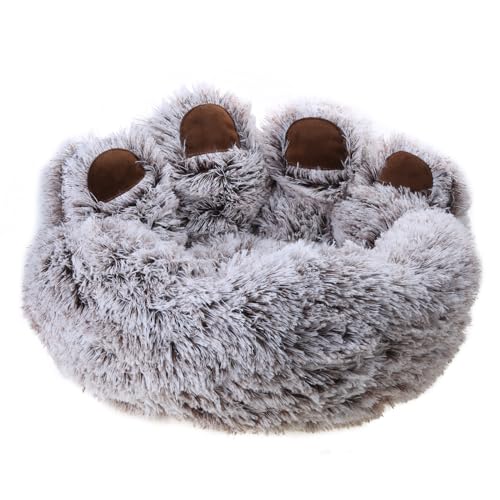 ZWTPGKRD BearPawShape Hundebett, rutschfest, Plüsch, kleines Kätzchen, weiches Sofakissen, Bettwäsche für Welpen, Haustierbedarf, Haustier-Sofa-Matte, waschbar, Plüsch-Welpenzubehör von ZWTPGKRD
