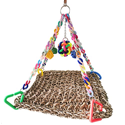 ZWTPGKRD Futtersuche Spielzeug Kauspielzeug Rattan-Kugeln Futter Hängende Kauspaß für Kakadu Nymphensittiche Aras Vogelmatte Wandspielzeug kleine Papageien Kauspielzeug von ZWTPGKRD