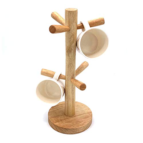 ZWTPGKRD Kreativer Becherhalter für 6 Kaffeetassen, Tassen- und Teetassen-Aufbewahrungsregal, Holz-Becherhalter, Schmuckhalter, Küchenregal von ZWTPGKRD