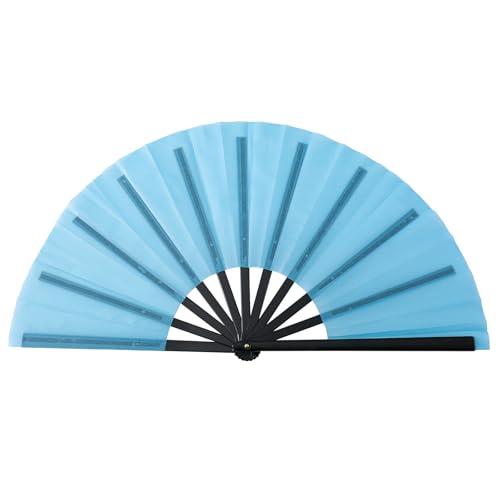 ZWTPGKRD KungFu Handventilator aus Kunststoff, 25,4 cm, schwarz, für Kampfkunst-Auftritte und kulturelle Veranstaltungen, Dekoration, tragbarer Handventilator von ZWTPGKRD