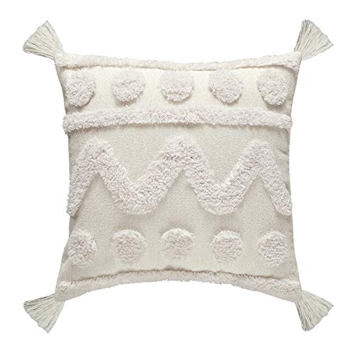 ZWTPGKRD Nordisches minimalistisches weißes Dekokissen für Hülle, gestreift, getuftet, strukturiert, dekorativ, quadratisch, mit Tas Körperkissenbezug ZWTPGKRD Nordisches minimalistisches weißes Dekokissen für Hülle, gestreift, getuftet, strukturiert, dekorativ, quadratisch, mit Tas Körperkissenbezug von ZWTPGKRD
