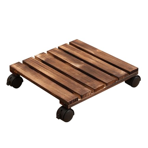 ZWTPGKRD Pflanzenständer aus Holz mit robuster Rollrolle mit Rollen, starke Rolle, beweglicher Pflanzenständer von ZWTPGKRD