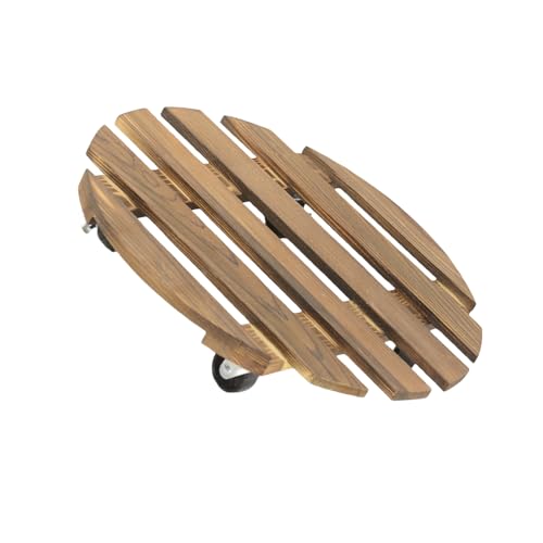 ZWTPGKRD Rollender Pflanzgefäßständer aus Holz, Topfpflanzenständer, Töpfe, Rolltablett mit Pflanzwagen für drinnen und draußen, Gartenzubehör von ZWTPGKRD