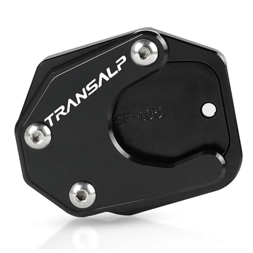ZWXHN Motorrad Fuß Seite Stehen Pad Platte Ständer Enlarger XL600V XL650 V XL700V Transalp Teile Für H&onda XL 600 650 700 V TRANSALP Ständer (Color : Schwarz) von ZWXHN