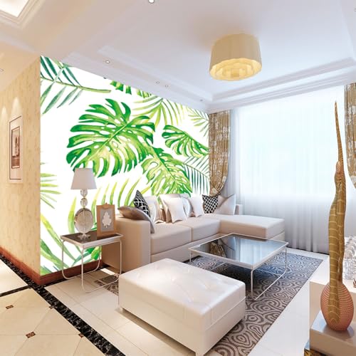 Fototapete 3D Blätter Wandgemälde Tapete 3D Tapeten Wohnzimmer Schlafzimmer TV Hintergrund Wand Dekoration 350cm×256cm(Breite x Höhe) von ZWYHYP