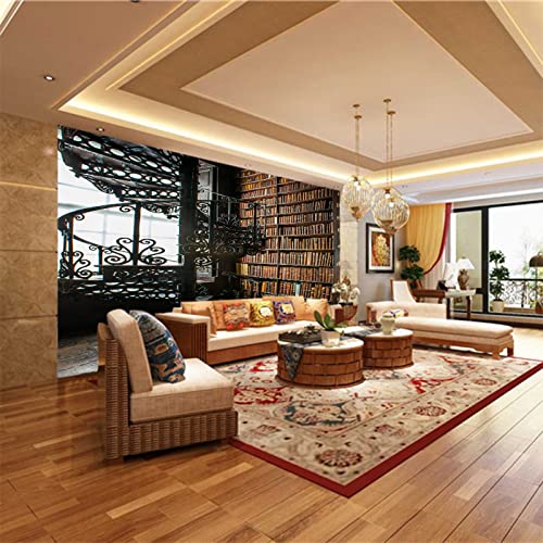 Fototapete 3D Effekt Bücherregal Wandtapete Moderne Wanddeko Design Wand Dekoration Wohnzimmer Schlafzimmer 300cm×210cm(Breite x Höhe) von ZWYHYP