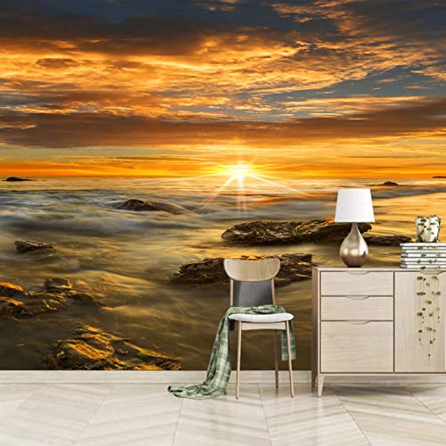 Fototapete 3D Effekt Meer Wandtapete Moderne Wanddeko Design Wand Dekoration Wohnzimmer Schlafzimmer 350cm×256cm(Breite x Höhe) von ZWYHYP