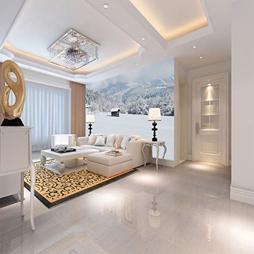 Fototapete 3D Effekt Schneeszene Wandtapete Moderne Wanddeko Design Wand Dekoration Wohnzimmer Schlafzimmer 350cm×256cm(Breite x Höhe) von ZWYHYP
