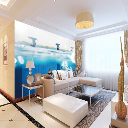 Fototapete 3D Effekt Schwimmbad Wandtapete Moderne Wanddeko Design Wand Dekoration Wohnzimmer Schlafzimmer 350cm×250cm(Breite x Höhe) von ZWYHYP