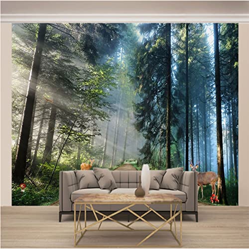 Fototapete 3D Effekt Wald Wandtapete Moderne Wanddeko Design Wand Dekoration Wohnzimmer Schlafzimmer 200cm×140cm(Breite x Höhe) von ZWYHYP