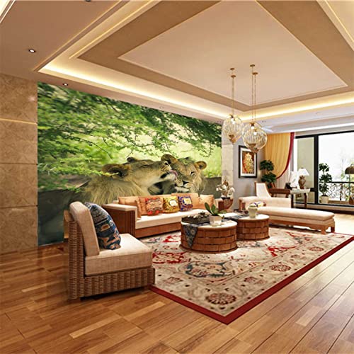 Fototapete 3D Löwe Wandgemälde Tapete 3D Tapeten Wohnzimmer Schlafzimmer TV Hintergrund Wand Dekoration 150cm×105cm(Breite x Höhe) von ZWYHYP