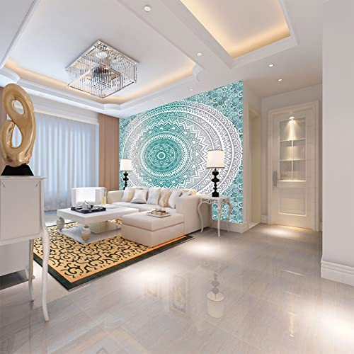 Fototapete 3D Mandala Wandgemälde Tapete 3D Tapeten Wohnzimmer Schlafzimmer TV Hintergrund Wand Dekoration 350cm×256cm(Breite x Höhe) von ZWYHYP