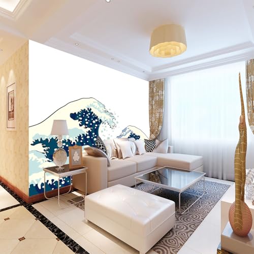 Fototapete 3D Wellen Wandgemälde Tapete 3D Tapeten Wohnzimmer Schlafzimmer TV Hintergrund Wand Dekoration 350cm×250cm(Breite x Höhe) von ZWYHYP
