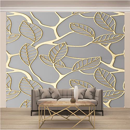 Fototapete Blätter 3D Effekt Tapeten Tapete Wandbilder Wohnzimmer Schlafzimmer Dekoration Moderne Wanddeko 350cm×250cm(Breite x Höhe) von ZWYHYP