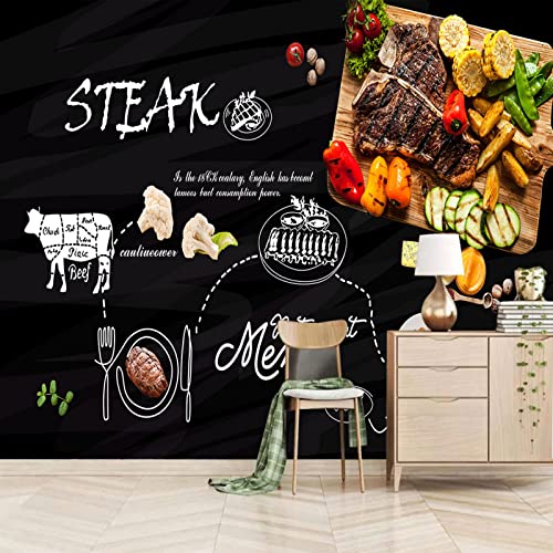 Fototapete Essen 3D Effekt Tapeten Tapete Wandbilder Wohnzimmer Schlafzimmer Dekoration Moderne Wanddeko 350cm×256cm(Breite x Höhe) von ZWYHYP