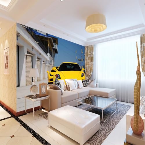 Fototapete Wandbilder 3D Effekt Auto Tapete 3D Vliestapete Tapeten Wandbild Tapeten Wohnzimmer Tv Wanddeko 350cm×250cm(Breite x Höhe) von ZWYHYP