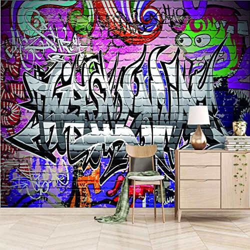 Fototapete Wandbilder 3D Effekt Graffiti Tapete 3D Vliestapete Tapeten Wandbild Tapeten Wohnzimmer Tv Wanddeko 350cm×256cm(Breite x Höhe) von ZWYHYP