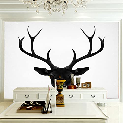 Tapete Wandbilder Für Wohnzimmer Hirschkopf 3D-Poster Fototapete Decke Wandbild Moderne Wohnzimmer Schlafzimmer Deckendekoration Wandverkleidung 150cm×105cm(Breite x Höhe) von ZWYHYP