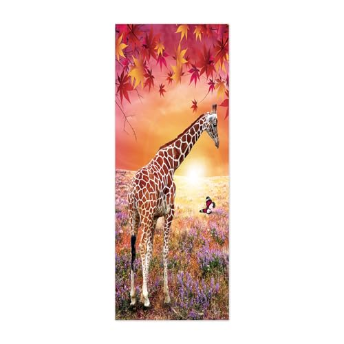 Tür tapeten 3d selbstklebend Giraffe B100 x H200cm Türposter Türaufkleber Abnehmbare Vinyl türfolie Fototapete diy Wandbild Wohnzimmer Schlafzimmer Kinderzimmer Badezimmer von ZWYHYP