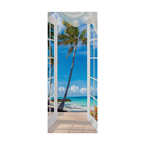 Tür tapeten 3d selbstklebend Meer B85 x H205cm Türposter Türaufkleber Abnehmbare Vinyl türfolie Fototapete diy Wandbild Wohnzimmer Schlafzimmer Kinderzimmer Badezimmer von ZWYHYP