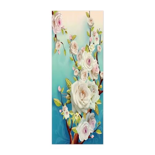 Tür tapeten 3d selbstklebend Rosen B83 x H204cm Türposter Türaufkleber Abnehmbare Vinyl türfolie Fototapete diy Wandbild Wohnzimmer Schlafzimmer Kinderzimmer Badezimmer von ZWYHYP